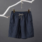 Bermuda Masculina de Linho Listrada Torinzi TZ503, modelo leve e moderno com listras discretas e caimento refinado, ideal para dias quentes.