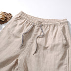 Bermuda Masculina de Linho Listrada Torinzi TZ503, modelo leve e moderno com listras discretas e caimento refinado, ideal para dias quentes.