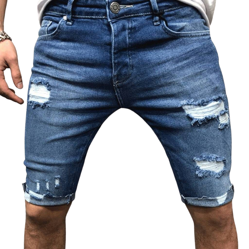 Bermuda Masculina Jeans Phelipo Torinzi TZ508, modelo leve e moderno em jeans premium com caimento ajustado, ideal para looks casuais e sofisticados.