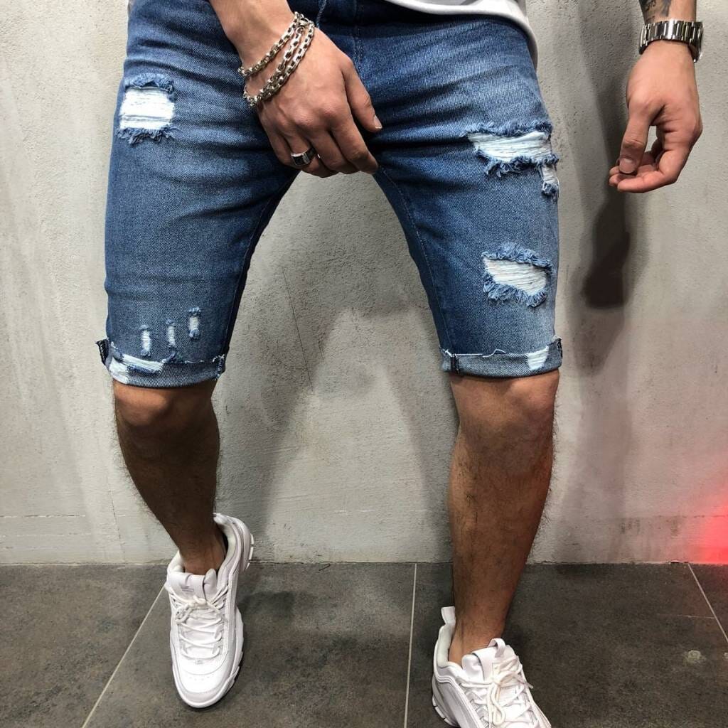 Bermuda Masculina Jeans Phelipo Torinzi TZ508, modelo leve e moderno em jeans premium com caimento ajustado, ideal para looks casuais e sofisticados.