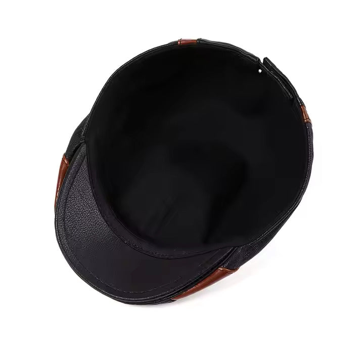 Boina Masculina de Couro Vintage Torinzi TZ273, modelo ajustável e elegante em couro premium, ideal para looks sofisticados e casuais.