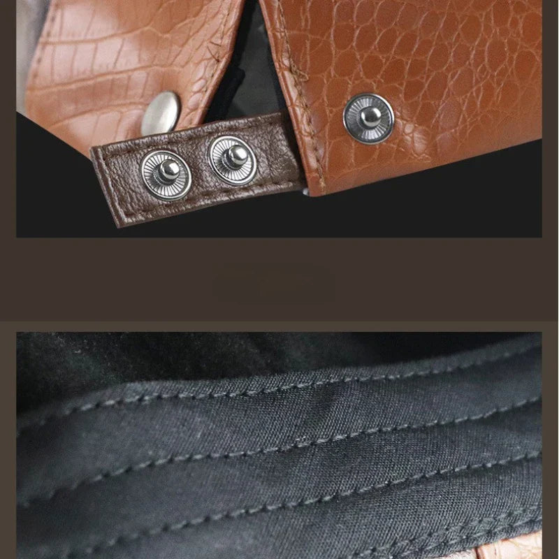 Boina Masculina de Couro Vintage Torinzi TZ273, modelo ajustável e elegante em couro premium, ideal para looks sofisticados e casuais.