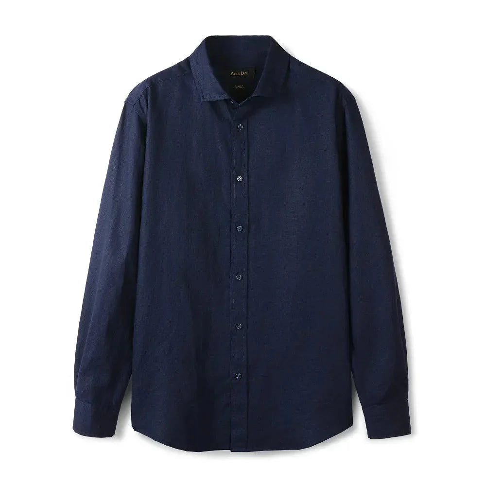 Camisa de Linho Masculina Lisa Torinzi TZ790 com tecido leve e caimento refinado ideal para composições casuais ou formais.