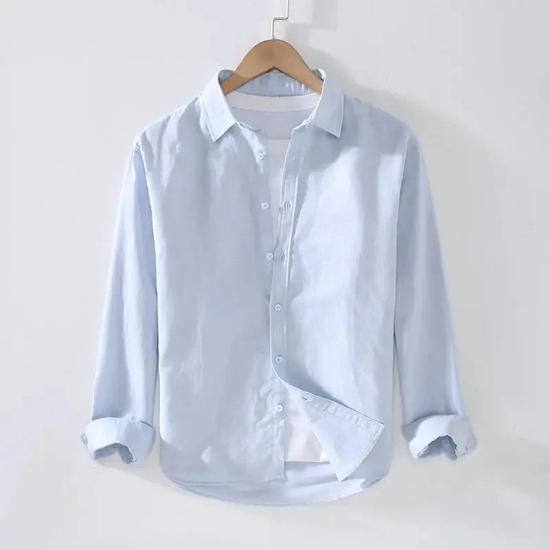 Camisa de Linho Masculina Torinzi TZ538 leve e elegante, com caimento perfeito e acabamento refinado, ideal para eventos e ocasiões casuais.