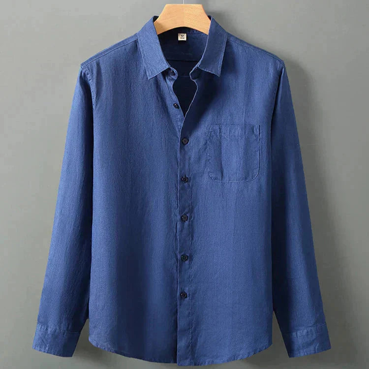 Camisa de Linho Masculina Torinzi TZ792 leve e elegante, em linho nobre e caimento refinado, ideal para eventos formais e ocasiões casuais.