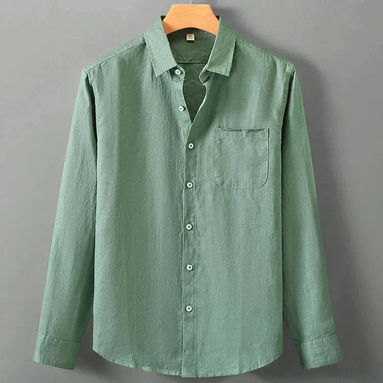 Camisa de Linho Masculina Torinzi TZ792 leve e elegante, em linho nobre e caimento refinado, ideal para eventos formais e ocasiões casuais.