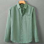 Camisa de Linho Masculina Torinzi TZ792 leve e elegante, em linho nobre e caimento refinado, ideal para eventos formais e ocasiões casuais.