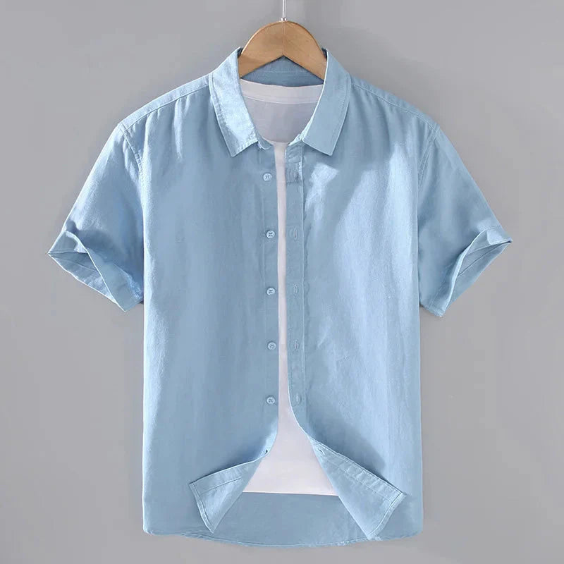 Camisa de Linho Masculina Torinzi TZ796 feita em linho premium com caimento impecável e design clássico para um visual elegante e refinado.