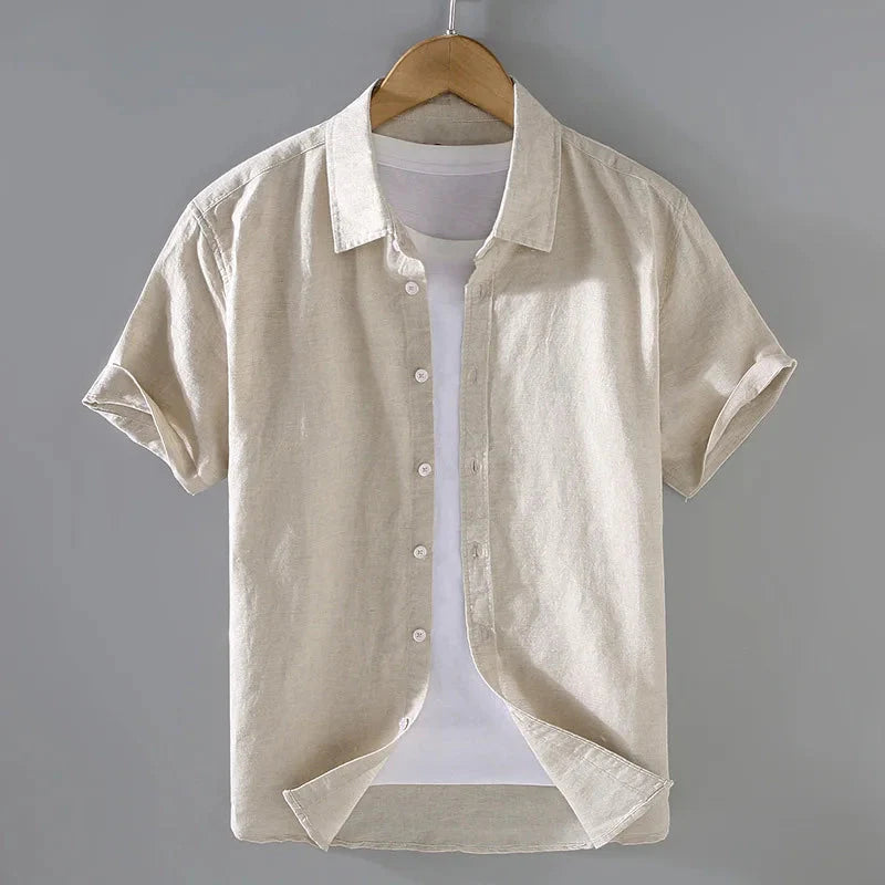 Camisa de Linho Masculina Torinzi TZ796 feita em linho premium com caimento impecável e design clássico para um visual elegante e refinado.