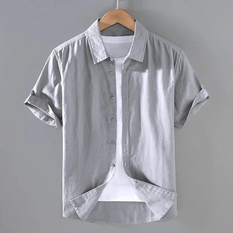 Camisa de Linho Masculina Torinzi TZ796 feita em linho premium com caimento impecável e design clássico para um visual elegante e refinado.