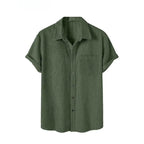 Camisa Manga Curta Torinzi em Veludo Cotelê TZ580 masculina, modelo sofisticado e moderno com textura aveludada e caimento elegante.