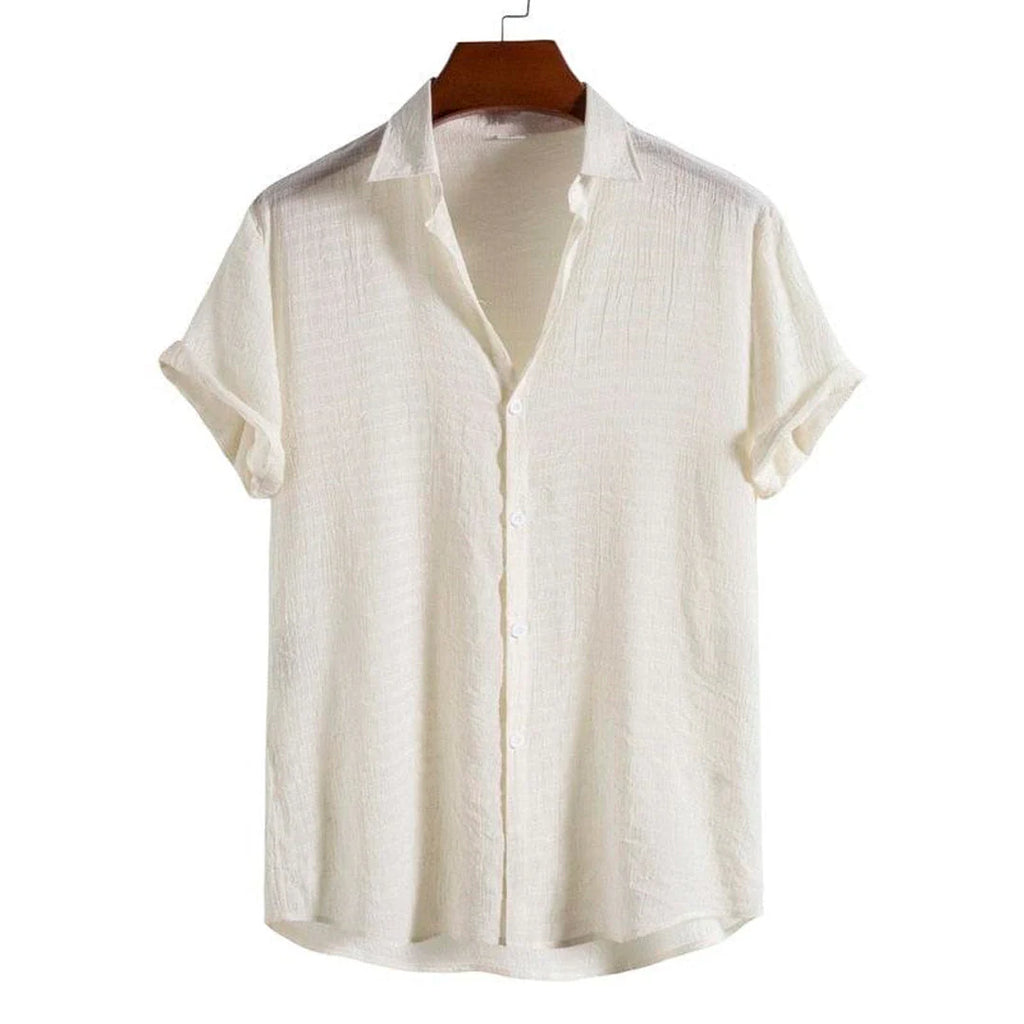 Camisa Manga Curta Torinzi Playa Off White TZ591 masculina, modelo leve e moderno, ideal para combinações elegantes com toque descontraído.