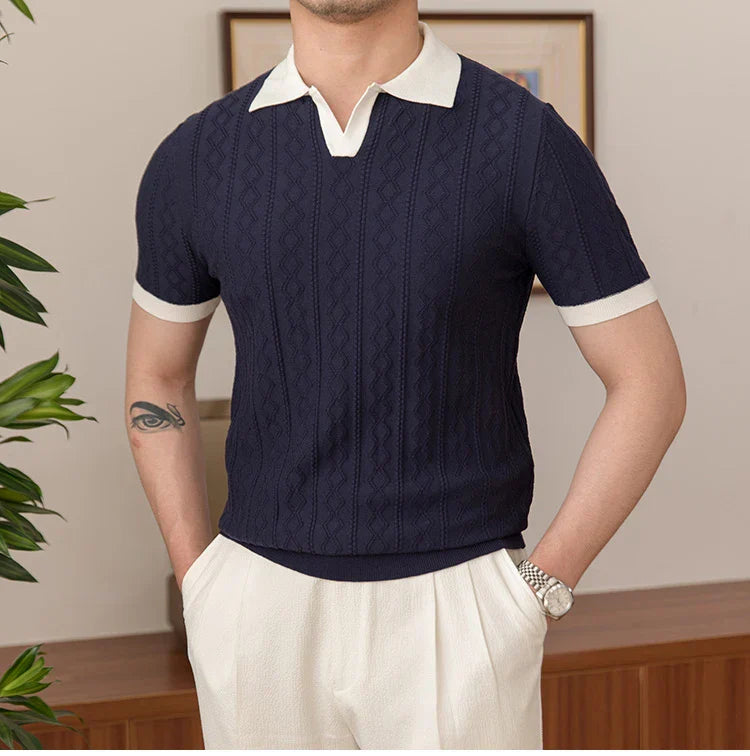 Camisa Polo Masculina Tricot Madrid Torinzi TZ016 leve e elegante, com caimento moderno e toque macio, ideal para looks casuais e sofisticados.