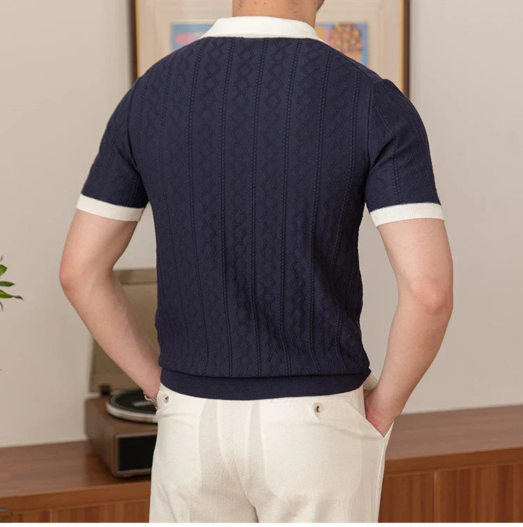 Camisa Polo Masculina Tricot Madrid Torinzi TZ016 leve e elegante, com caimento moderno e toque macio, ideal para looks casuais e sofisticados.
