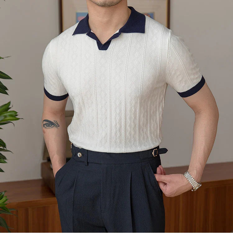 Camisa Polo Masculina Tricot Madrid Torinzi TZ016 leve e elegante, com caimento moderno e toque macio, ideal para looks casuais e sofisticados.
