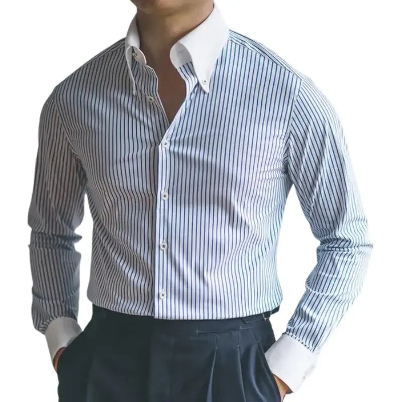 Camisa Social Masculina Listrada Torinzi TZ086 slim fit em tecido premium com gola clássica e acabamento refinado.