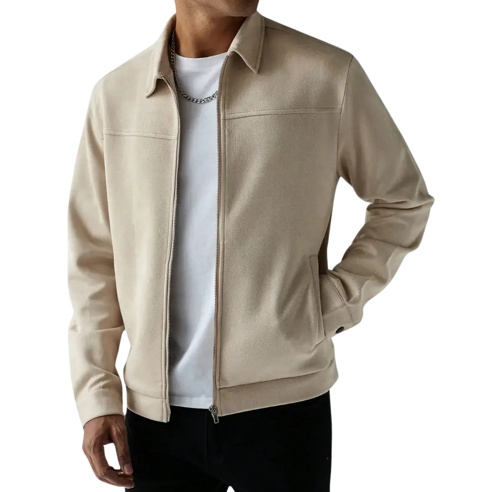 Jaqueta Masculina Casual Torinzi TZ026 moderna e confortável, com zíper frontal e mangas longas, ideal para uso diário com estilo e praticidade.