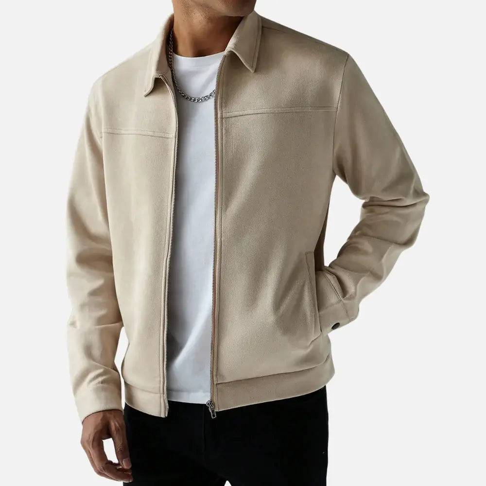 Jaqueta Masculina Casual Torinzi TZ026 moderna e confortável, com zíper frontal e mangas longas, ideal para uso diário com estilo e praticidade.