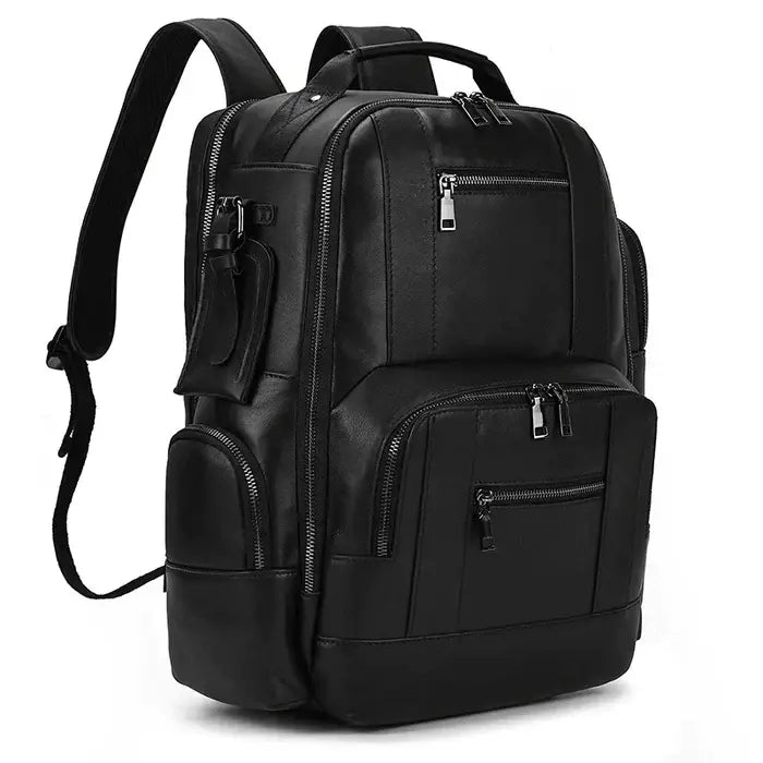 Mochila Executiva em Couro Retrô Torinzi TZ071 elegante e funcional, em couro legítimo com design clássico e divisórias para notebook e documentos.
