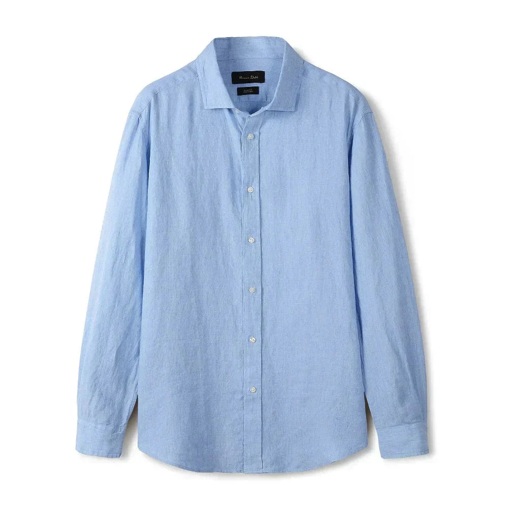 Camisa de Linho Masculina Lisa Torinzi TZ790 Camisa de Linho Masculina Lisa Torinzi TZ790