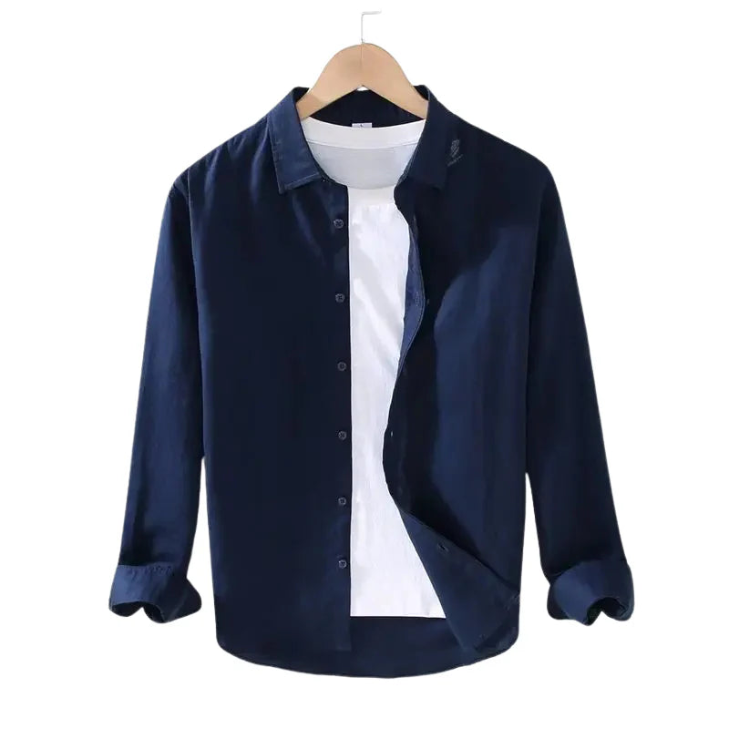 Camisa de Linho Masculina Torinzi TZ538 leve e elegante, com caimento perfeito e acabamento refinado, ideal para eventos e ocasiões casuais.