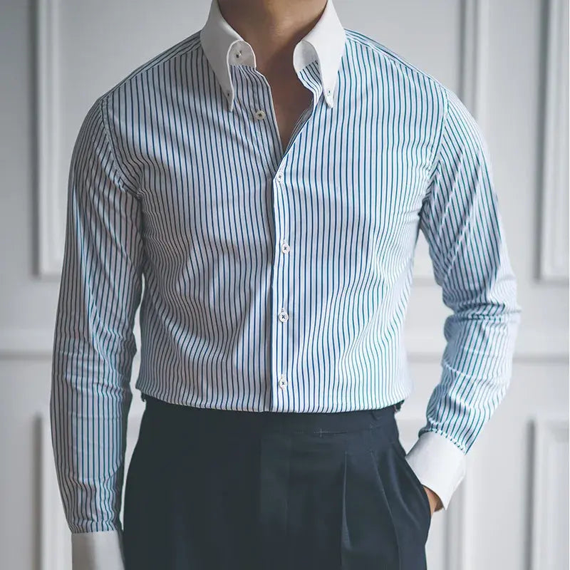 Camisa Social Masculina Listrada Torinzi TZ086 Camisa Social Masculina Listrada Torinzi TZ086